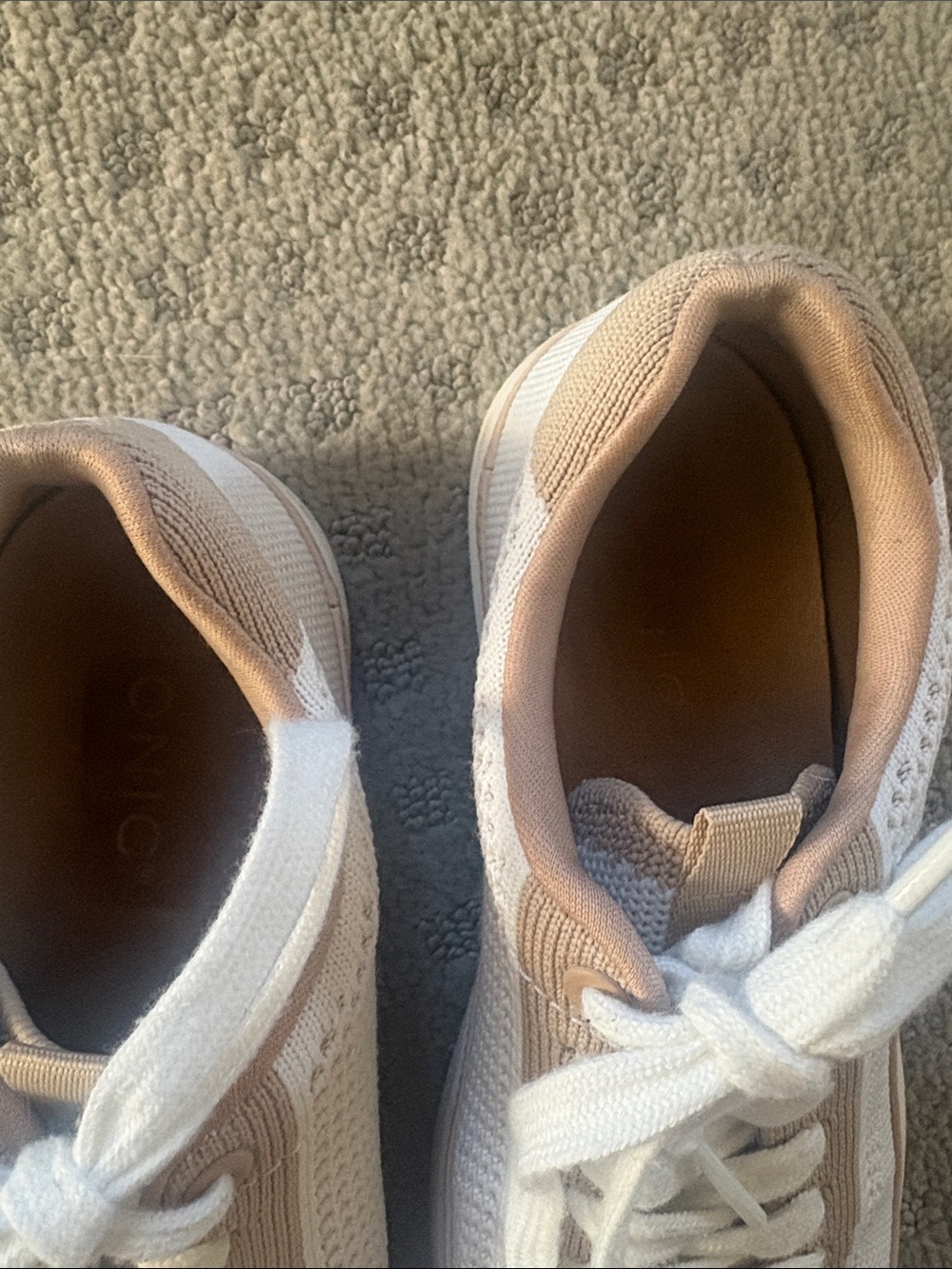 Vionic Knit Lace-Up Sneakers in Cream and Tan - Picture 4 of 9